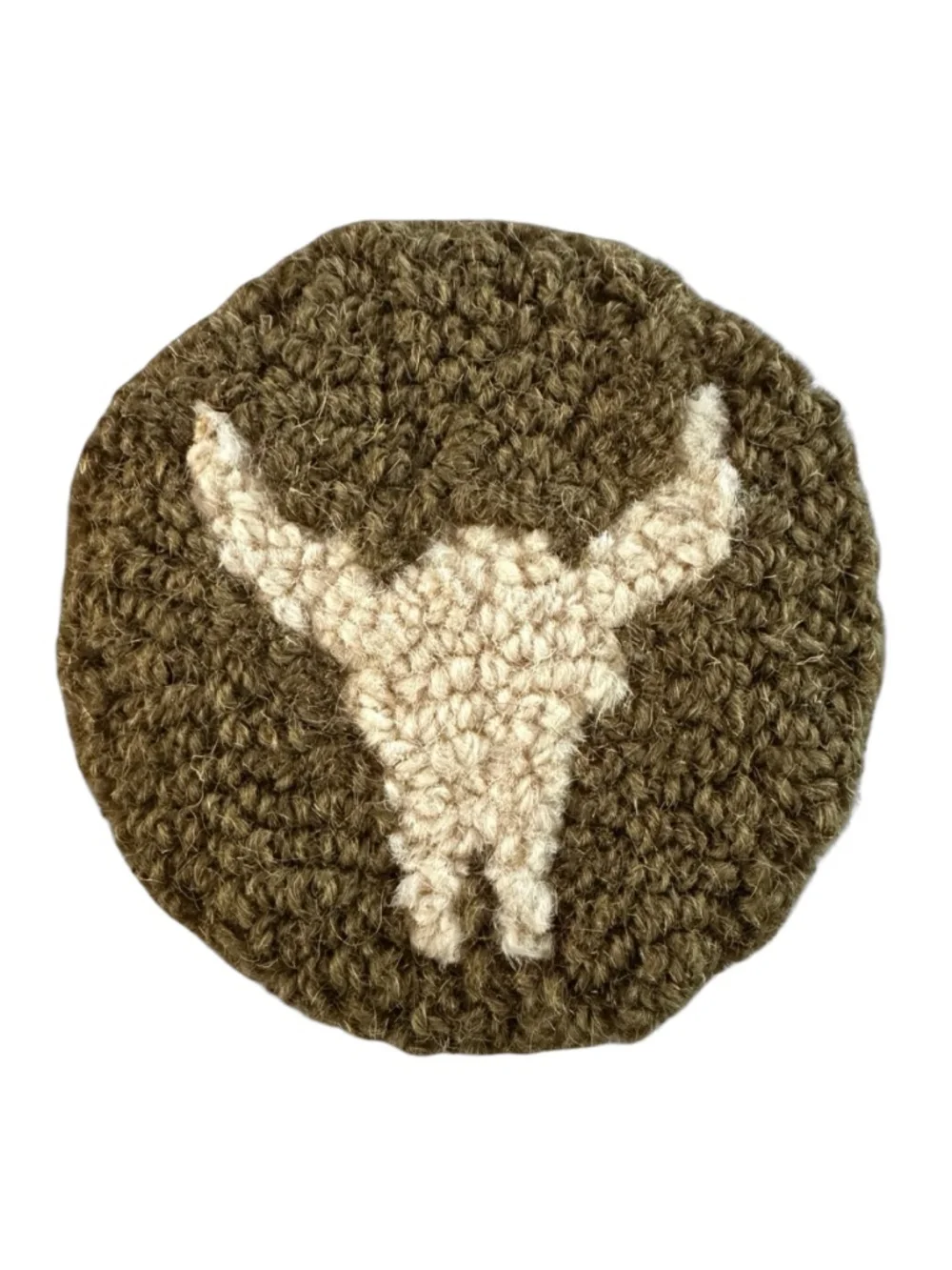 CHANDLER 4 CORNERS Coasters Buffalo Skull (set of 4) Hooked Wool Laura Megroy